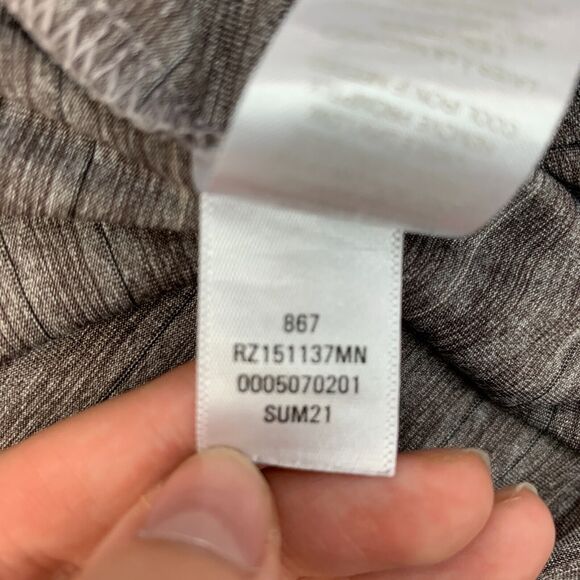 Z by Zella Polo Shirt Men L Large Gray Tan Striped Short Sleeve Performance Golf - Picture 7 of 11